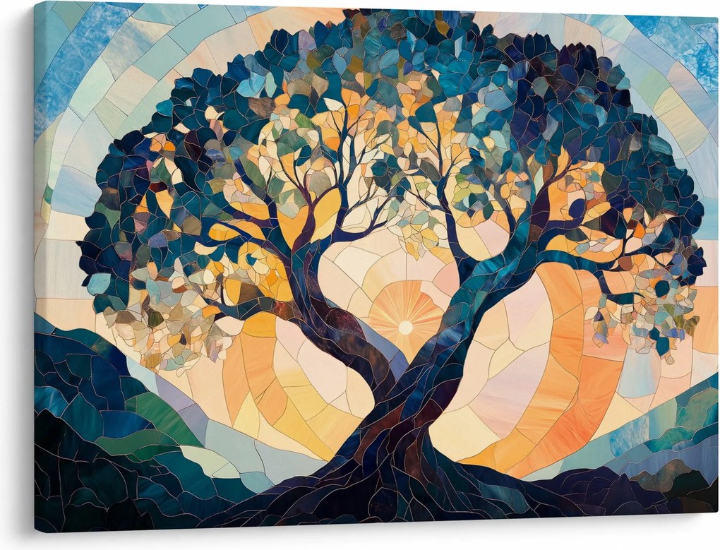 Obraz – Mozaika – slnko a strom II. (70x50 cm)