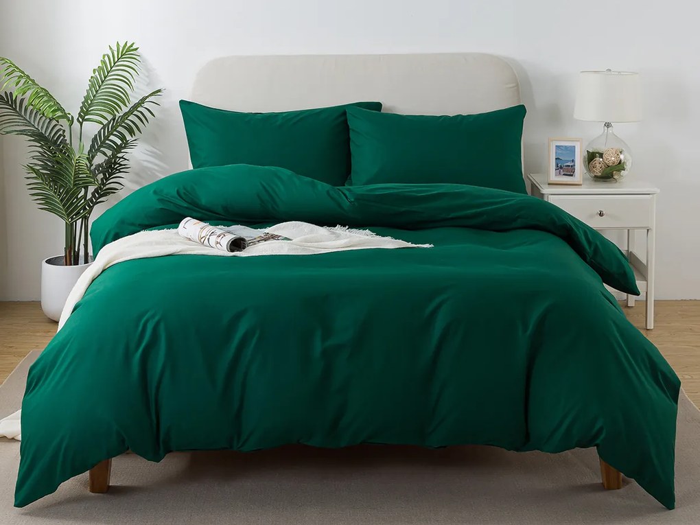 XPOSE® Mikrosaténové obliečky KLARISA - tmavo zelené