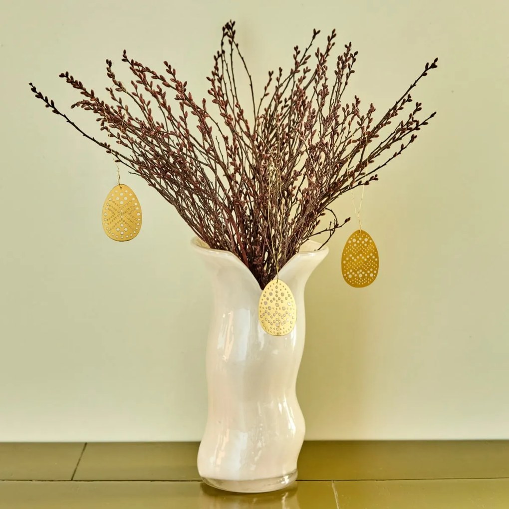 House Doctor Velkonočná dekorácia Egg Cut Gold – sada 3 ks