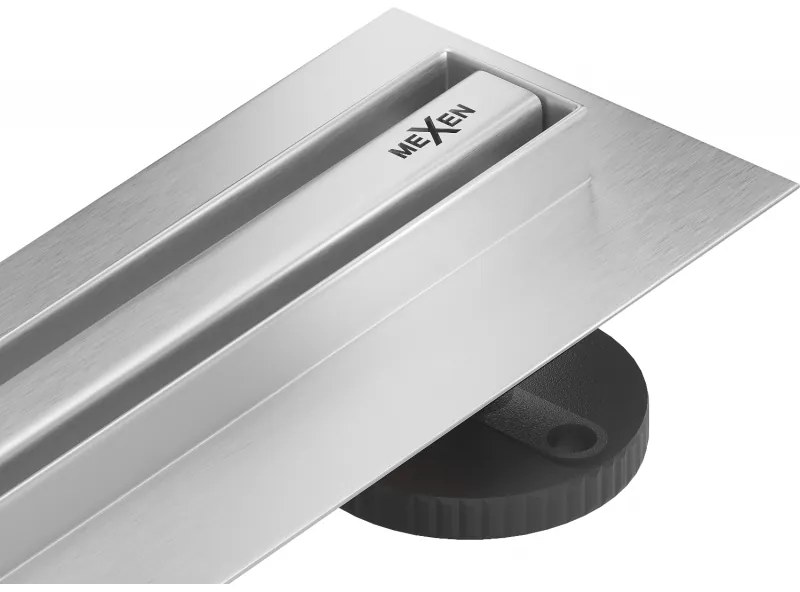 Mexen Flat nerezový sprchový žľab s rotačným 360° sifónom 100 cm, vzor SLIM, 1041100