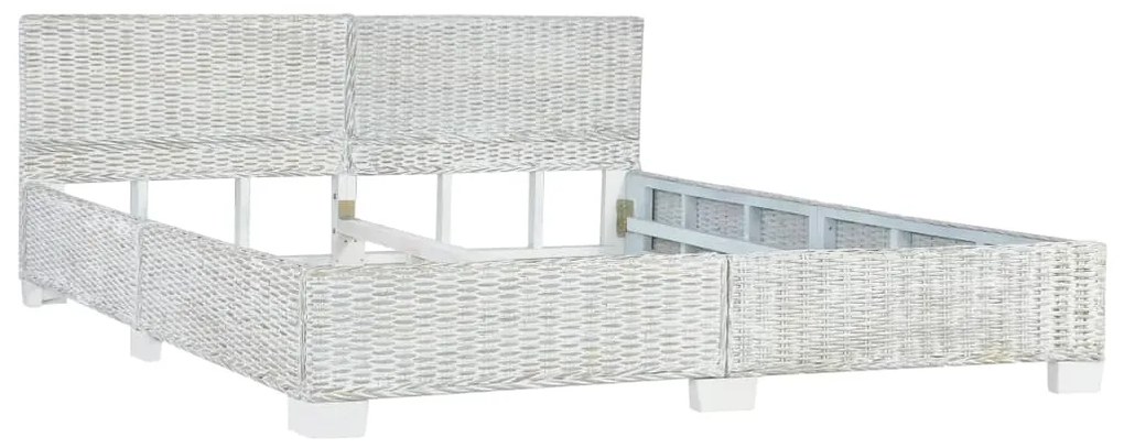 vidaXL Posteľný rám, sivý, prírodný ratan 180x200 cm