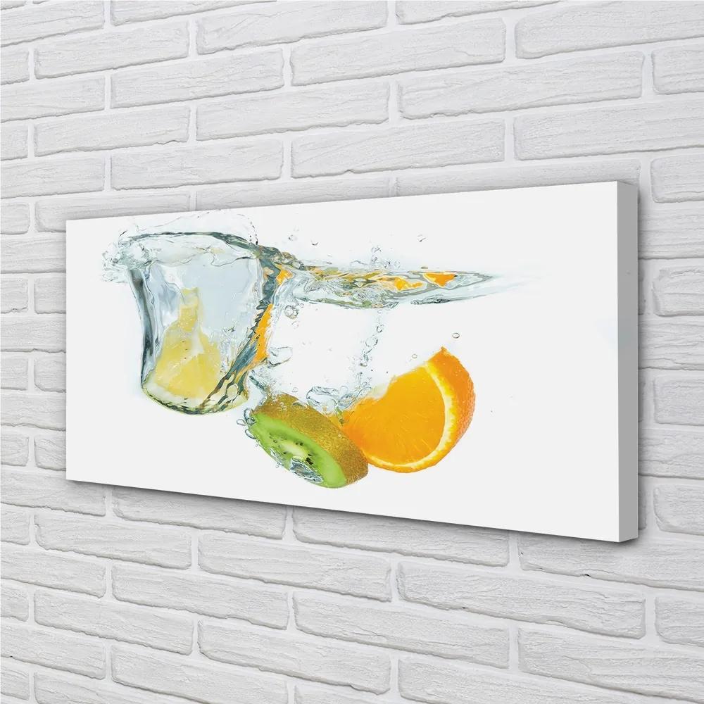 Obraz canvas Voda kiwi oranžový 125x50 cm