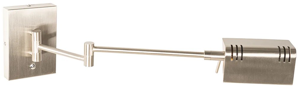 Dizajnová nástenná lampa oceľ vrátane LED stmievateľná - Notia