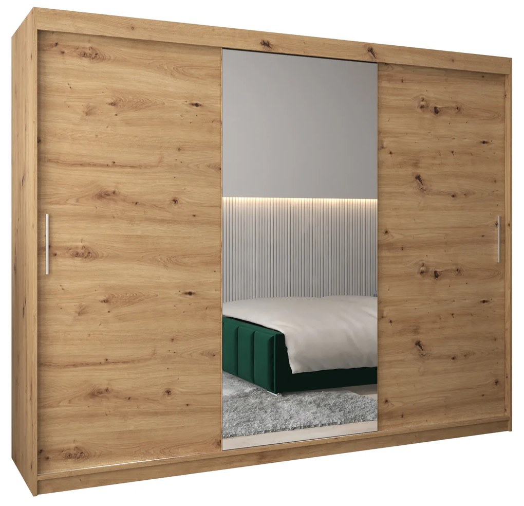 Šatníková skriňa 250 cm Toki 1 (Dub artisan + Dub artisan). Akcia -37%. Vlastná spoľahlivá doprava až k Vám domov. 1064953