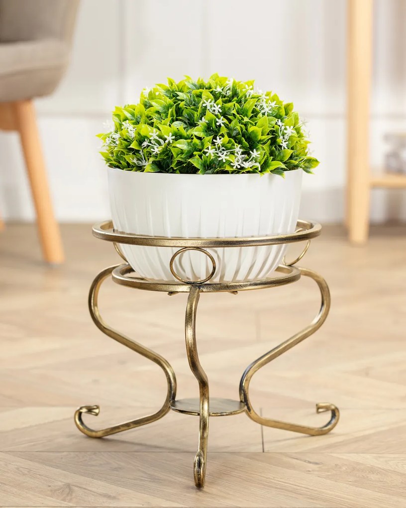 STOJAN NA KVETINÁČ GREGG 28X33 CM ZLATÁ