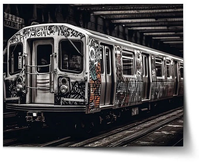 Sablio Plagát Mestské metro s graffiti - 90x60 cm