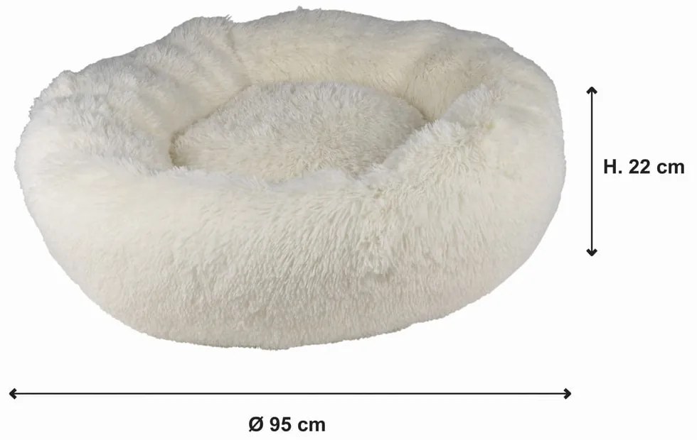 Krémový pelech pre psa ø 95 cm – Love Story