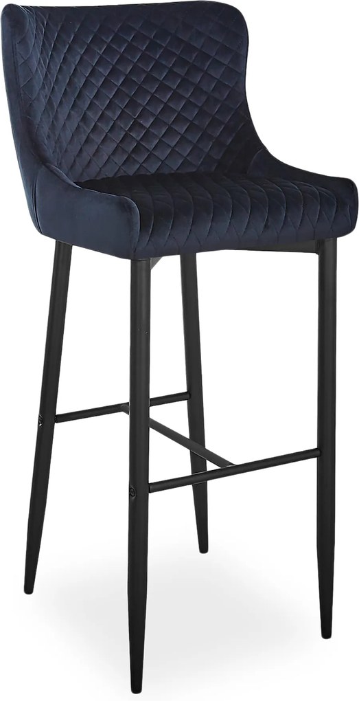 Barová stolička Colin B Velvet H-1 - čierna