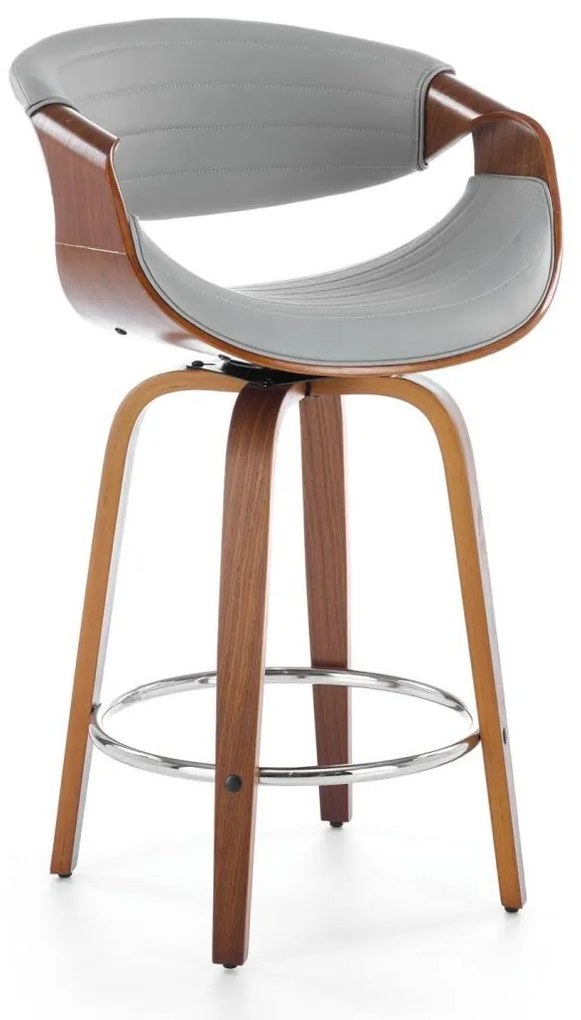 HALMAR Barová stolička H-123, sivá/orech
