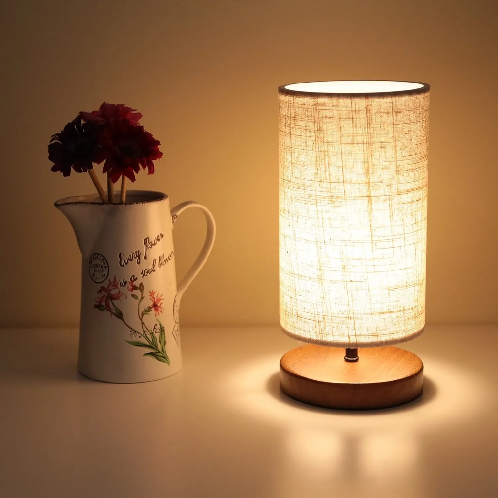 Stolní lampa Baras krémová/hnědá