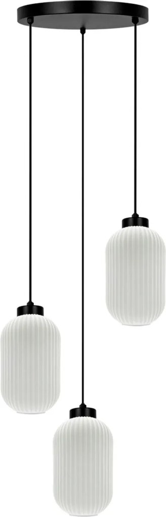 Závesná lampa s tromi ryhovanými tienidlami Vilar K-5735