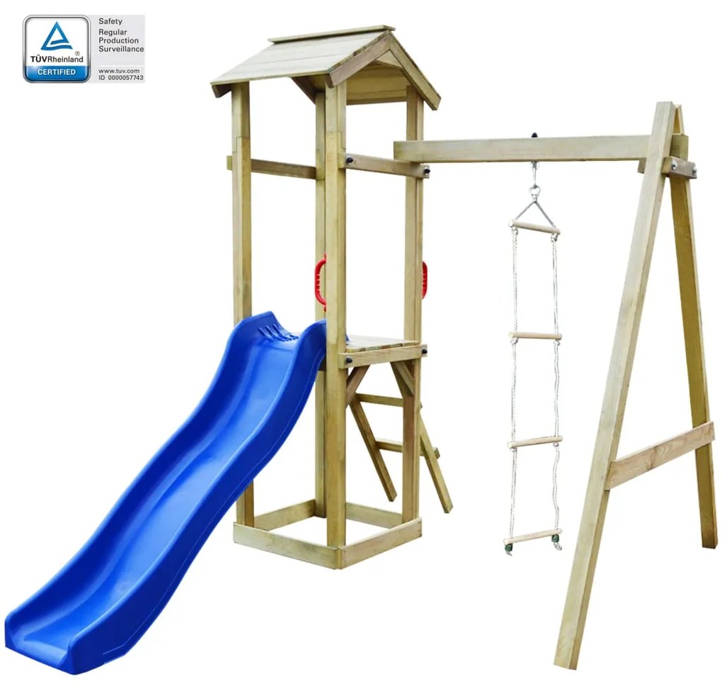 vidaXL Detské ihrisko+šmýkačka, rebríky 237x168x218 cm, drevo