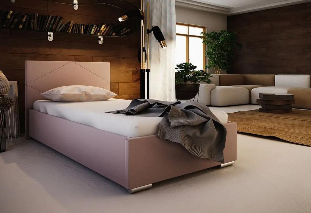 Jednolôžková čalúnená posteľ NASTY 5 + rošt + matrac, 90x200, Sofie 20
