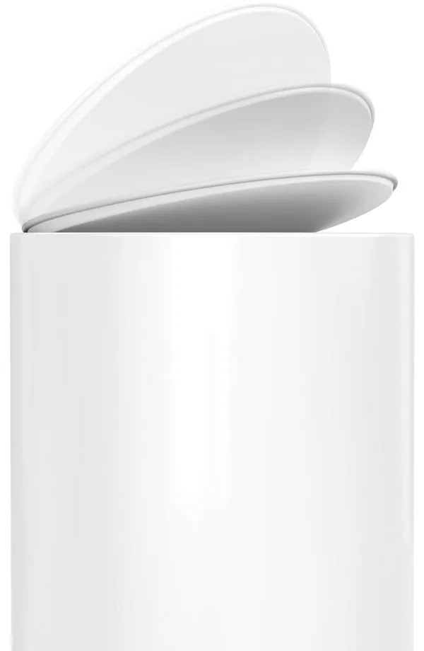 Biely nášľapný kovový odpadkový kôš 6 l – simplehuman