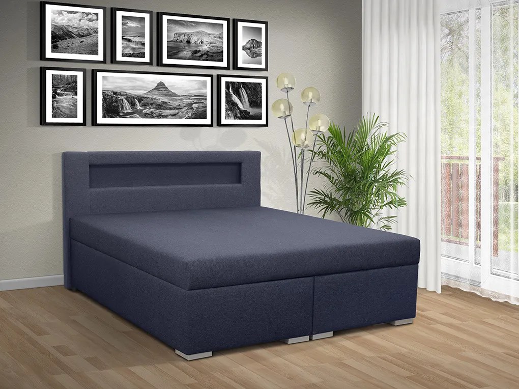 Čalúnená posteľ s úložným priestorom Tango 180 Typ farebného prevedenia: Savana krém 01, Typ čela: A