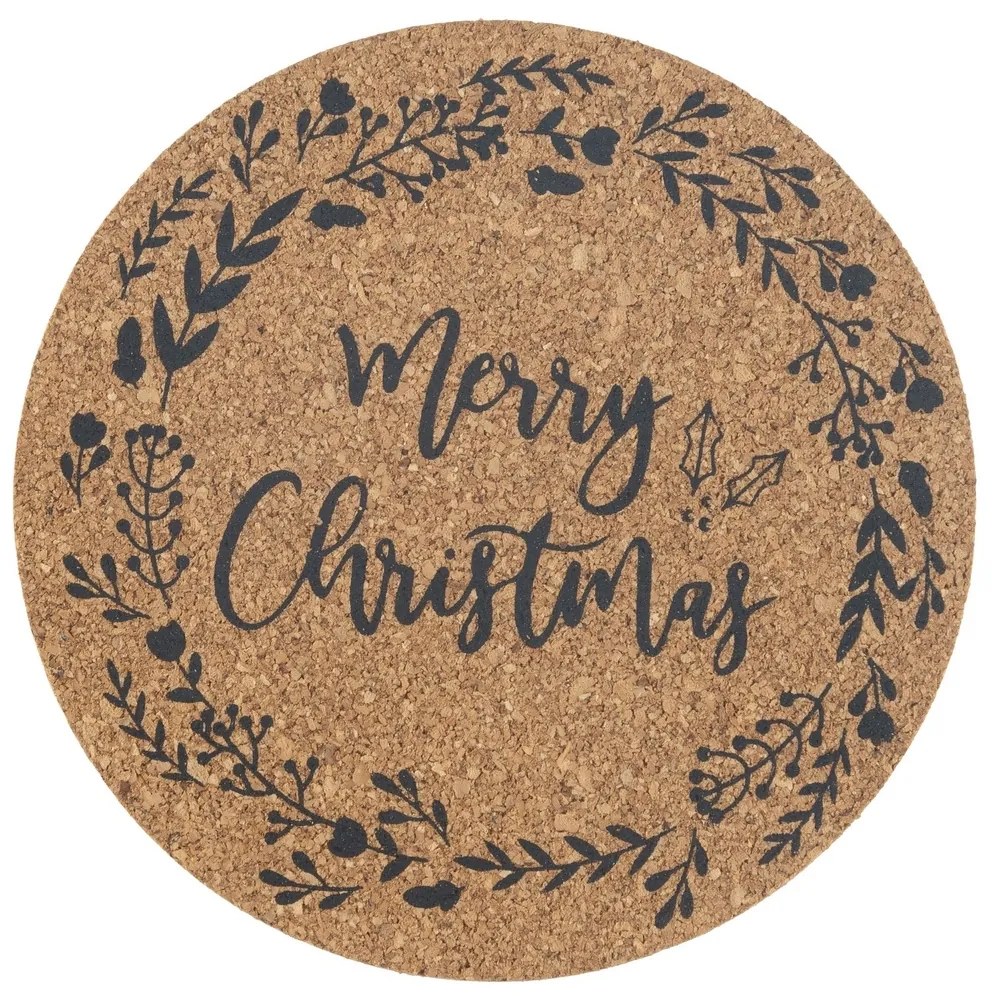 Altom Korková podložka pod hrnček Christmas design pr. 10 cm, sada 4 ks