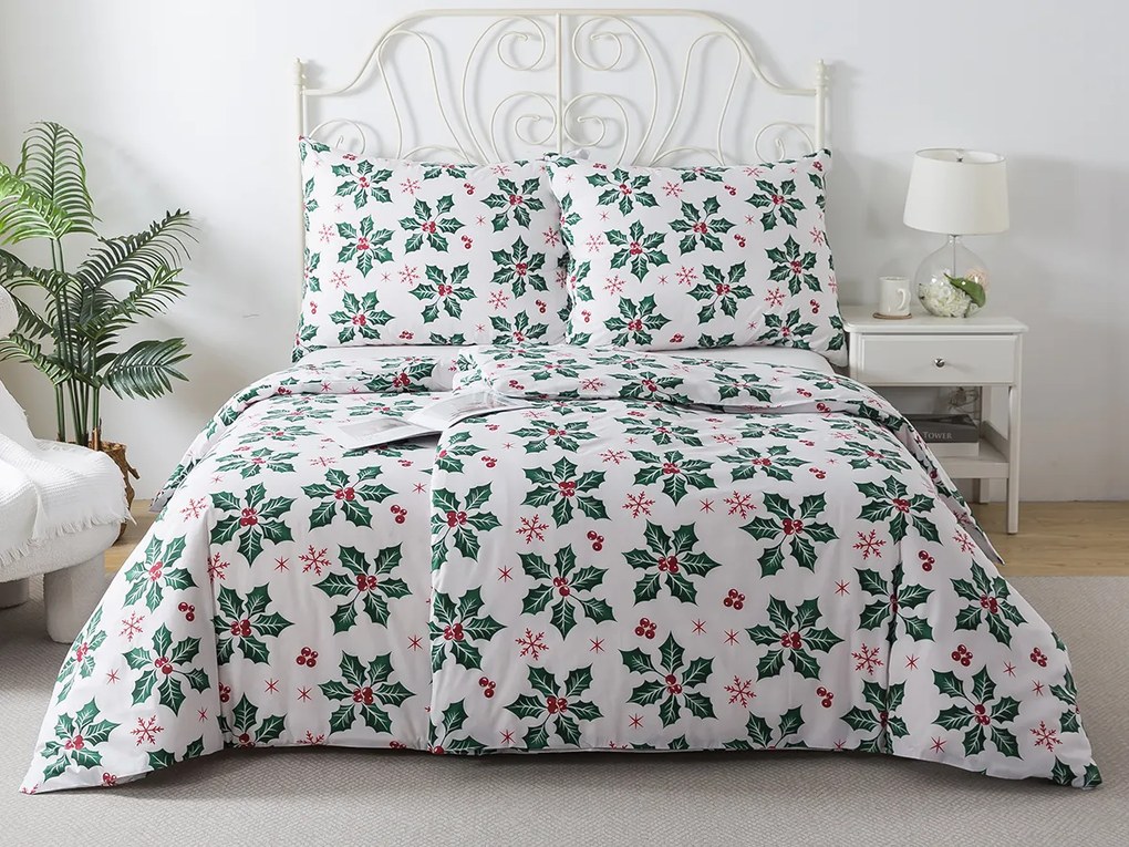 XPOSE® Bavlnené Renforcé obliečky VESELÉ VIANOCE - biele