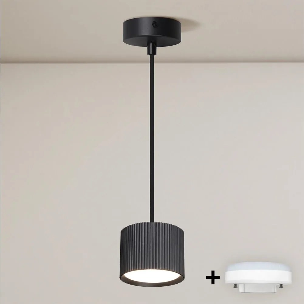 Brilagi - LED Závesný luster STRIPY na lane 1xGX53/15W/230V čierny