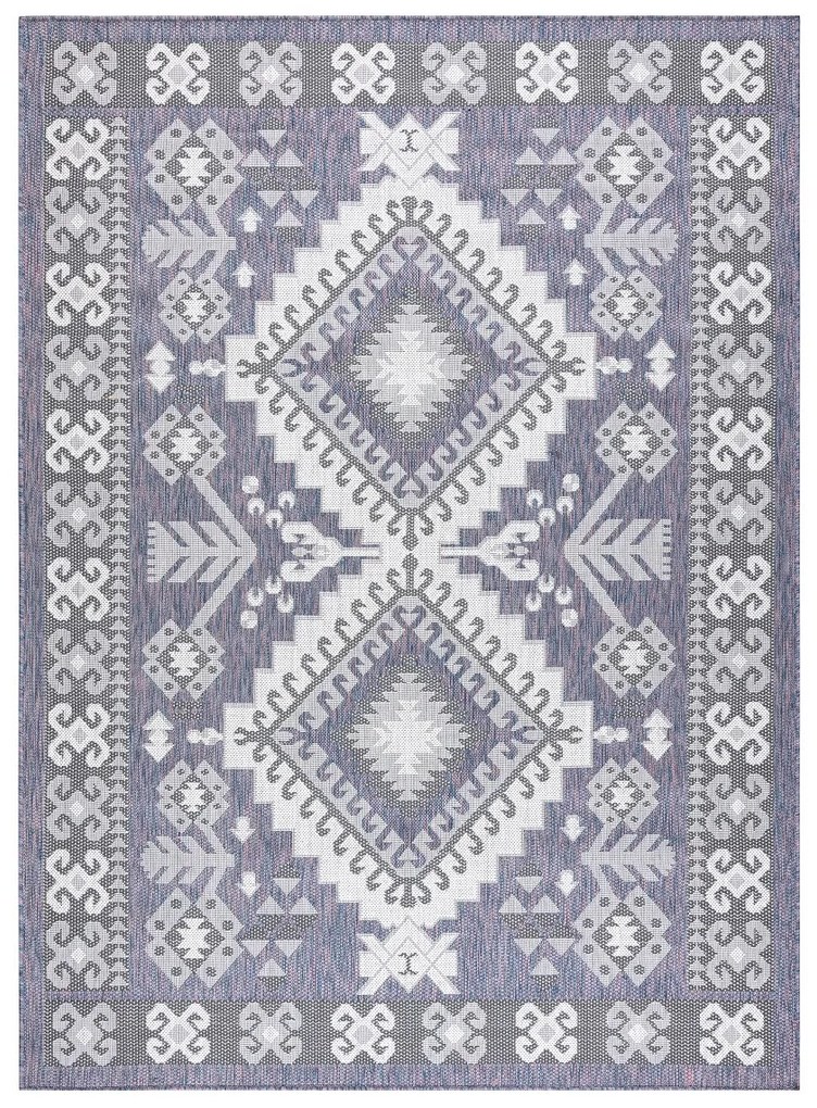 Dywany Łuszczów Kusový koberec Sion Sisal Aztec 3007 blue/pink/ecru – na von aj na doma - 140x190 cm