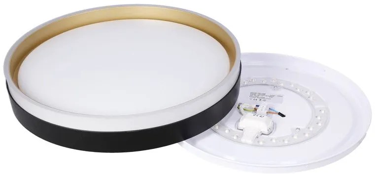 Candellux Čierno-bielo-zlaté LED stropné svietidlo Manhattan okrúhle 24W 13-17727