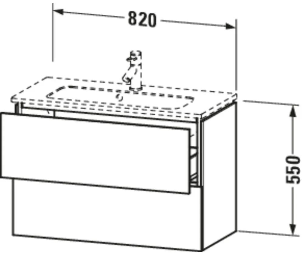 DURAVIT L-Cube závesná skrinka pod umývadlo Compact, 2 zásuvky, 820 x 391 x 550 mm, biela vysoký lesk, LC625702222