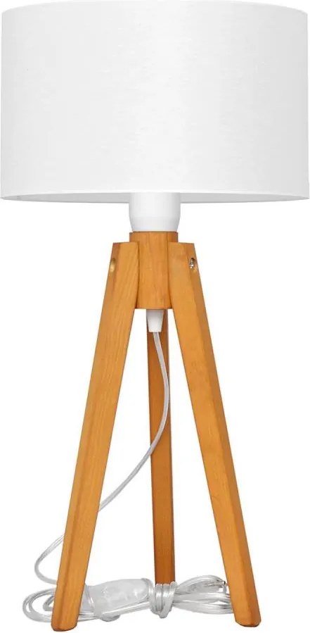 Stolná lampa ALBA 1xE27/15W/230V biela/dub