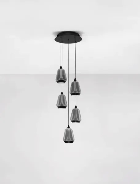 Minimalistický luster Alish 5 Čierna