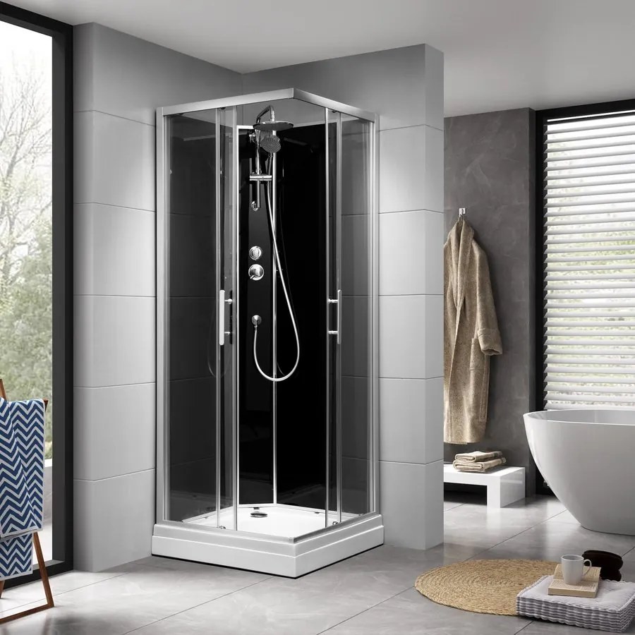 Aqualine Aqualine, GRANVIK štvorcový sprchový box 800x800x2180mm, číre sklo, GG80X80