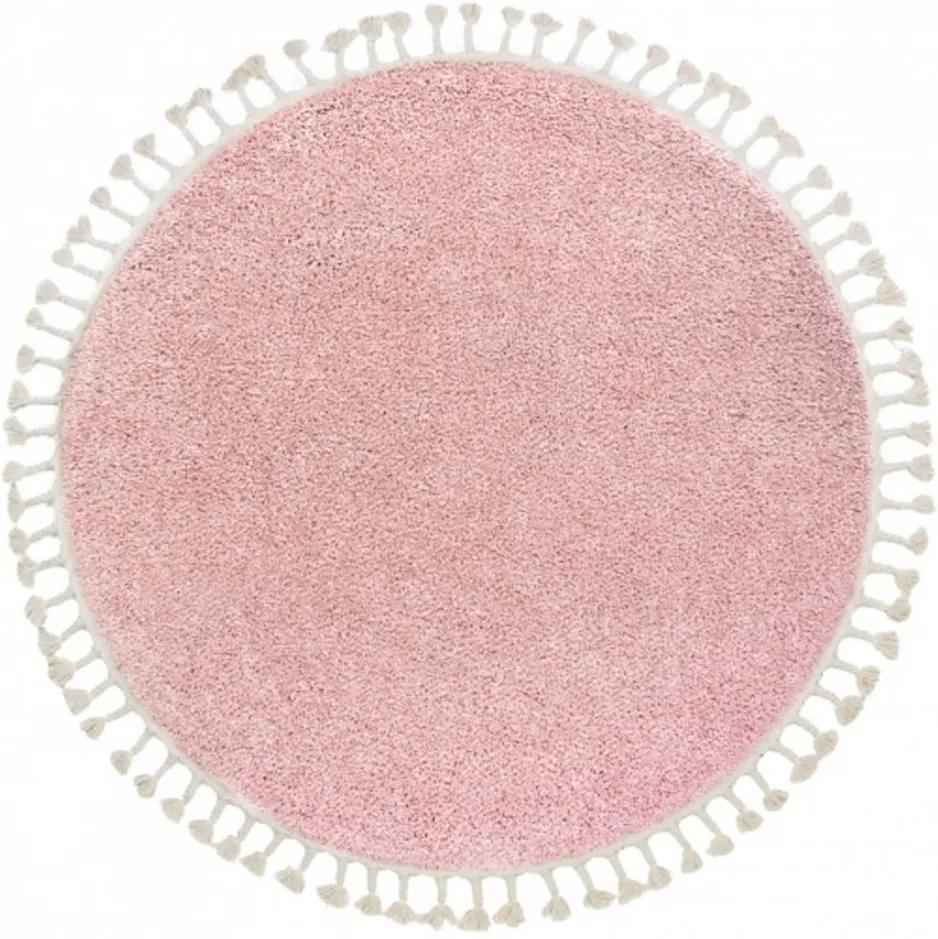 Kusový koberec Shaggy Berta ružový kruh, Velikosti 120cm