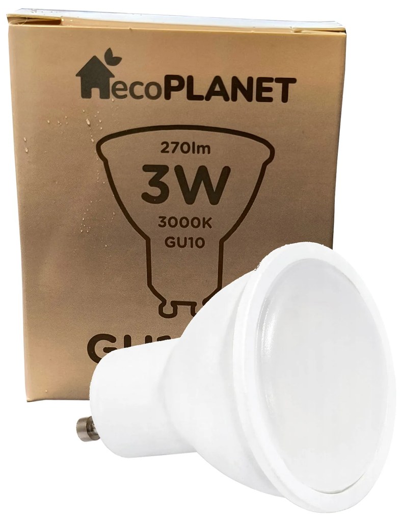 ecoPLANET LED žiarovka GU10 - 3W - teplá biela