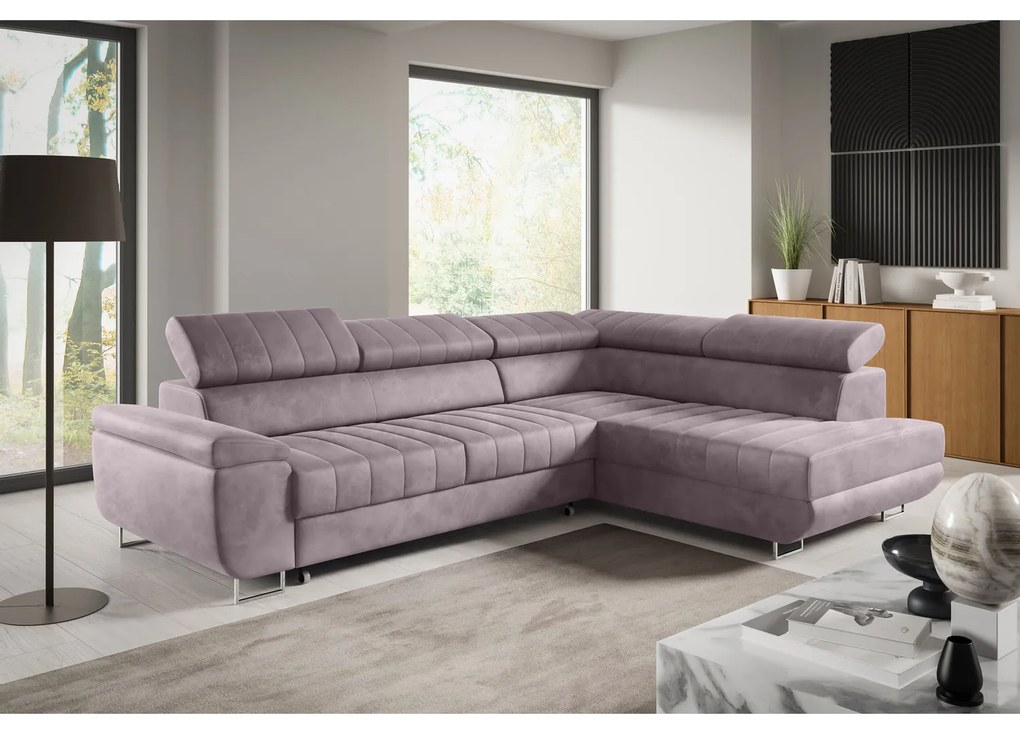 Rozkladacia rohová sedacia súprava HORIZONTE Ľavá Červená