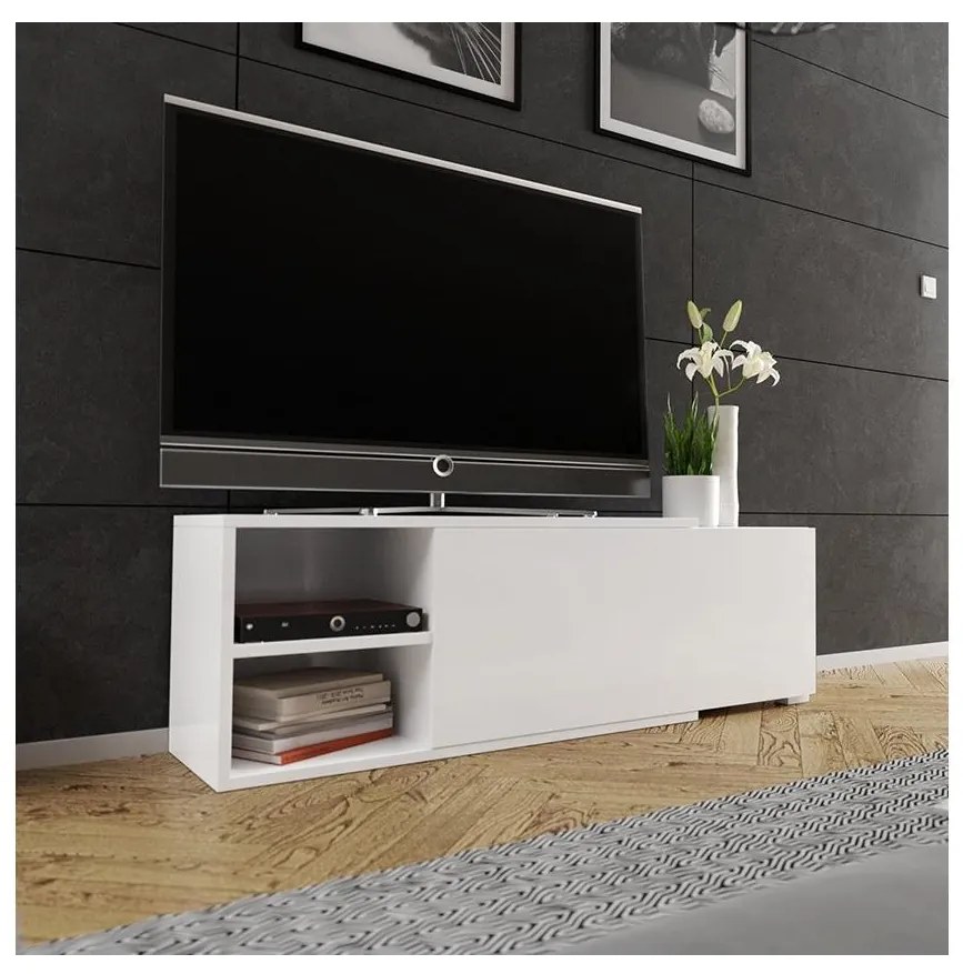 MIRJAN 24 TV stolík CLIF 40x180 cm biela MJ0027