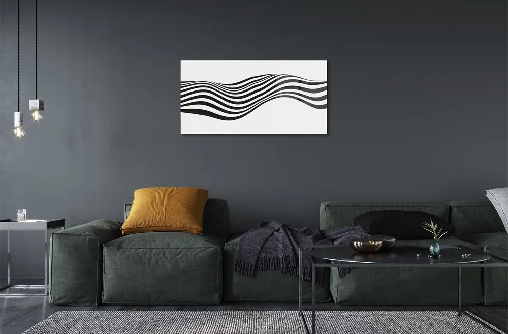 Sklenený obraz Zebra pruhy vlna 100x50 cm