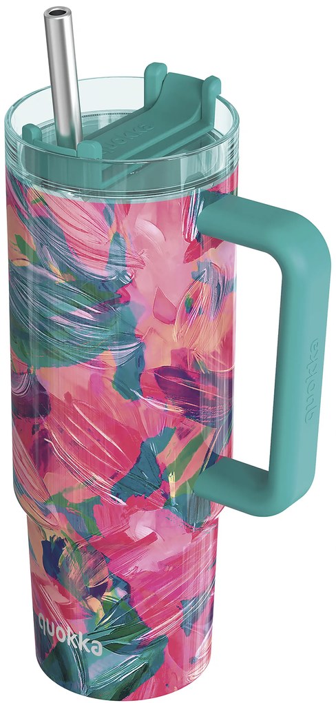 Nerezový termohrnček so slamkou Vibe Oil Petals 880 ml