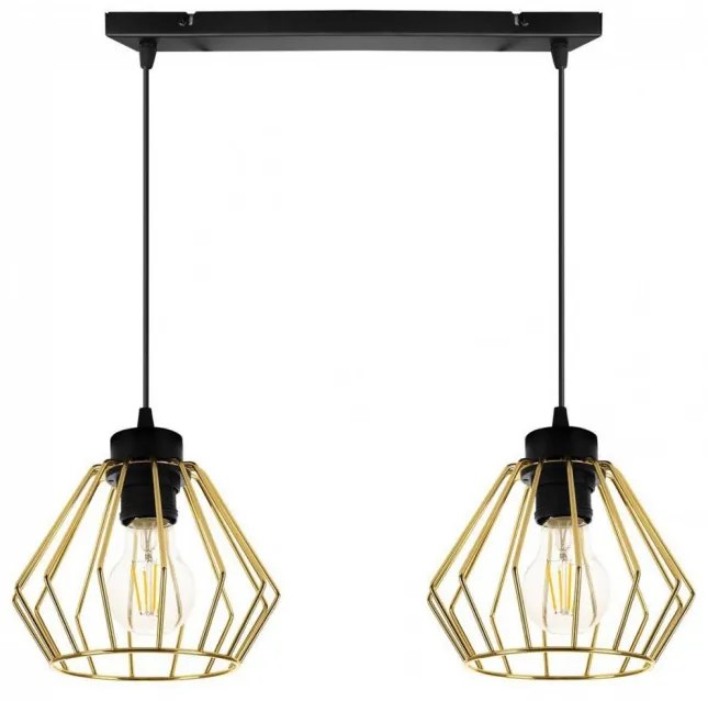 Priemyselná kovová závesná lampa so zlatými odtieňmi