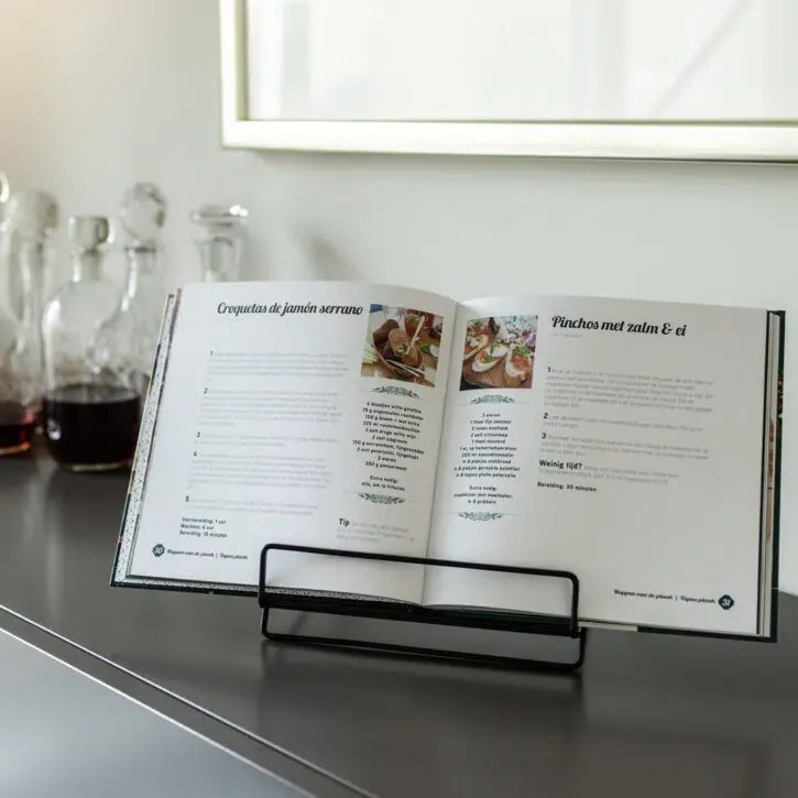 Zeller Present Kuchynský držiak na tablet a kuchárky, čierny kov NEMO