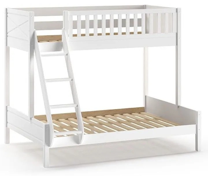 Biela poschodová detská posteľ 140x200/90x200 cm Scott - Vipack