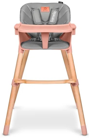 Lionelo - Detská jedálenská stolička 2v1 KOEN Pink Rose