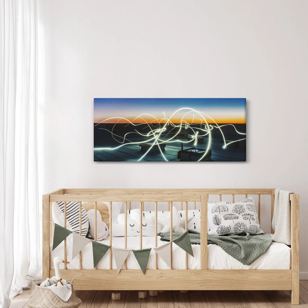 Obraz - pohľad na oblohu zo strechy (120x50 cm)