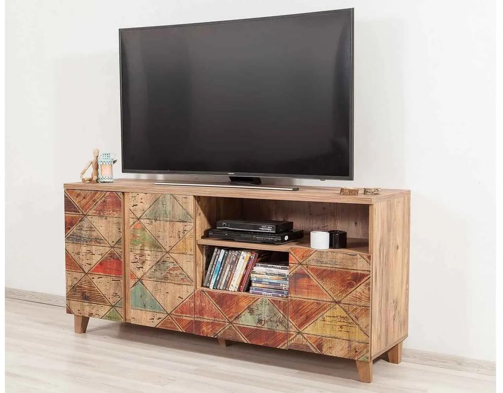 Dizajnový TV stolík Aaralyn II 160 cm borovica atlantská
