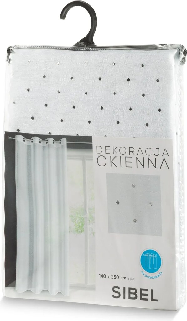 ZÁCLONA NA KRÚŽKOCH SIBEL 140X250 CM BIELA