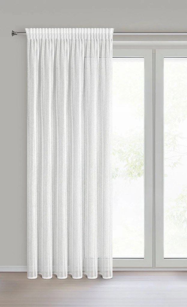 ZÁCLONA NA PÁSKE PATRICIA 140X270 CM BIELA