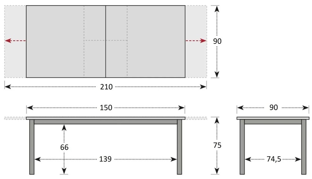 Doppler CONCEPT - záhradný teakový rozkladací stôl, hliník + teak