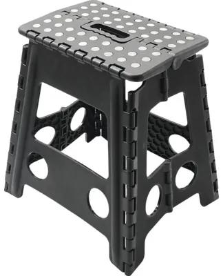 Nášľapná stolička plastová XXL skladacia 31x22x39 cm čierna