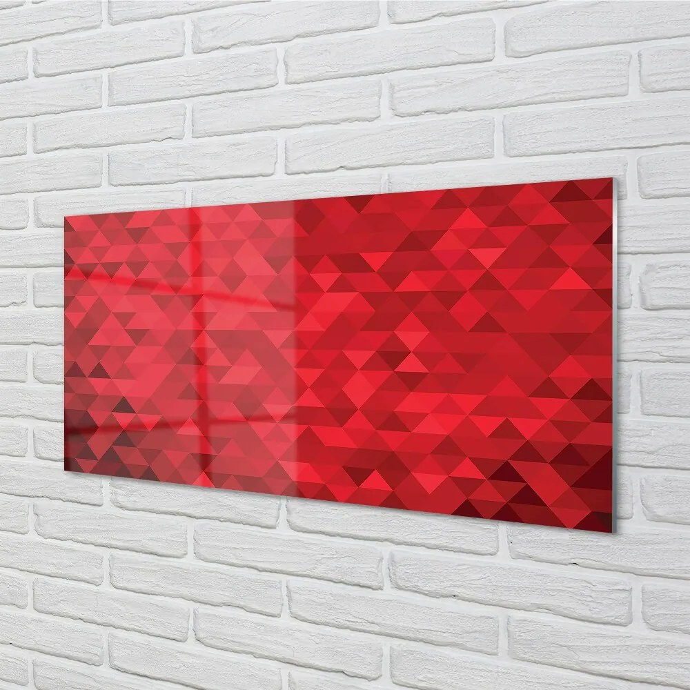 Obraz na skle Červené vzor trojuholníky 125x50 cm