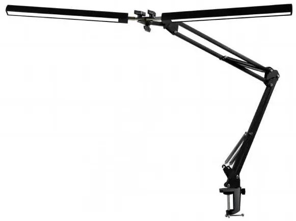 Stolná lampa Platinet Flexy 20 W, 2 ramená + klip, čierna