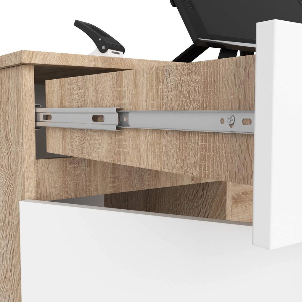 Písací stôl A5 135 cm dub sonoma/biely