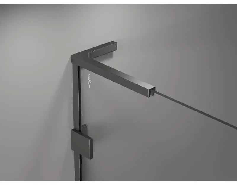 Mexen Lunar, L Duo výklopný sprchový kút 95 x 80 cm, 8mm číre sklo, grafitový profil, 834L-095L-080P-95-00