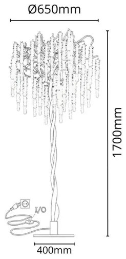 Krištáľová stojacia lampa 5xG9/40W/230V zlatá