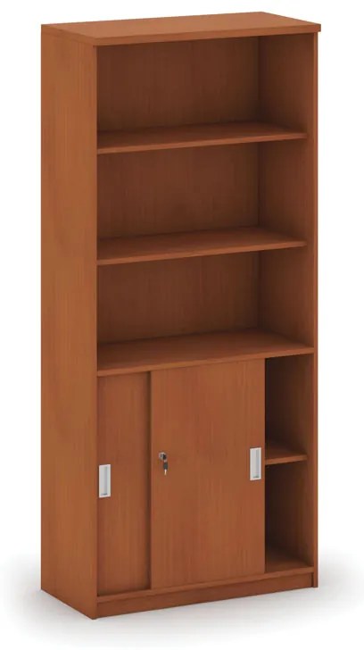Kombinovaná kancelárska skriňa MIRELLI, 800 x 400 x 1800 mm, čerešňa
